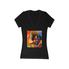 Load image into Gallery viewer, NINA Women&#39;s Jersey Short Sleeve Deep V-Neck Tee
